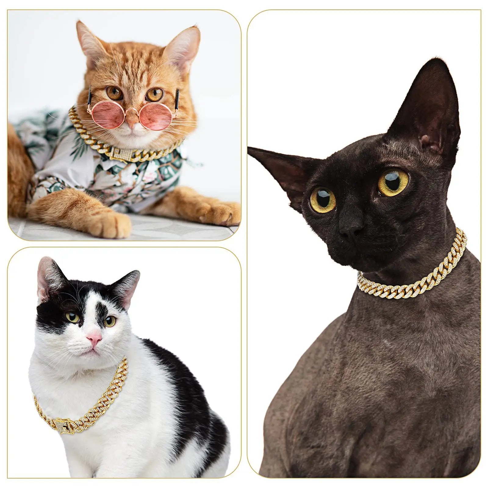 Exclusieve Luxe PETZZ™ Halsband – Gouden Hondensieraad met Diamantlook